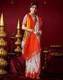 Vasthrlay Womens Printed Unstitched White Saree