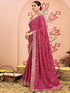 Vasthrlay Georgette Embroidery Unstitched Dark Green Saree