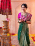 Vasthrlay Banarasi Weaving Navy Navy Blue Saree