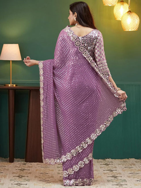 Vasthrlay Embroidered Black Saree