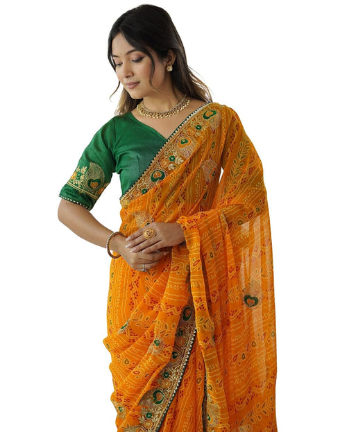 Vasthrlay Georgette Embroidery Red1 Red Saree