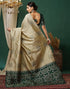 Vasthrlay Banarasi Jacquard Unstitched Teal Saree