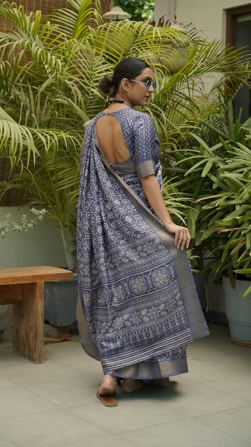 Vasthrlay Fashion Handloom Printed Dusty Ethnic Wear