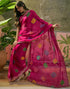 Vasthrlay Scalloped Embroidery Unstitched Lime Green Saree