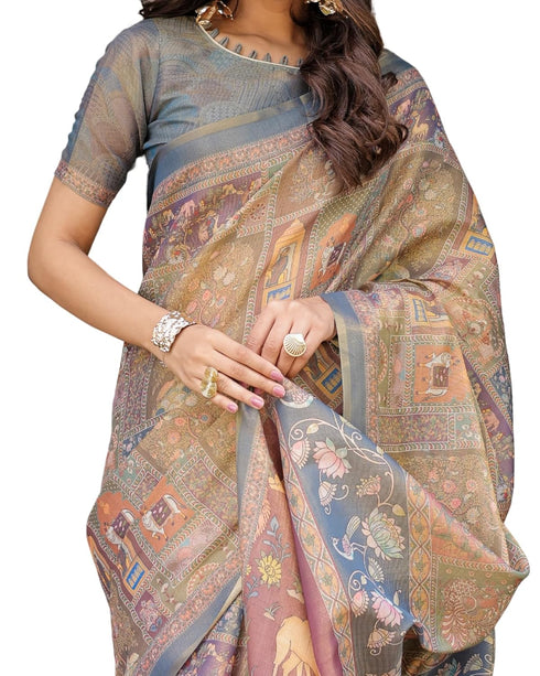 Vasthrlay Handloom Multicolor Saree