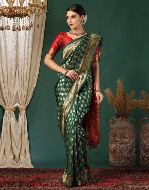 Vasthrlay Banarasi Traditional Unstitched Saree