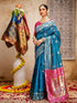 Vasthrlay Banarasi Weaving Navy Navy Blue Saree