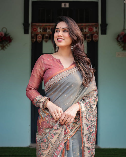 Vasthrlay Floral Tassels Traditional Saree