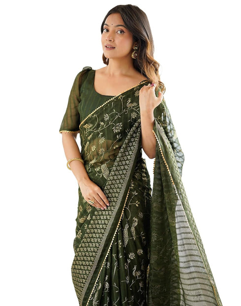 Vasthrlay Georgette Weaving Unstitched Red Saree