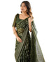Vasthrlay Georgette Weaving Unstitched Red Saree
