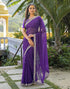 Vasthrlay Embroidery Georgette Unstitched Sky Blue Saree