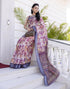 Vasthrlay Womens Cotton Unstitched Teal Saree