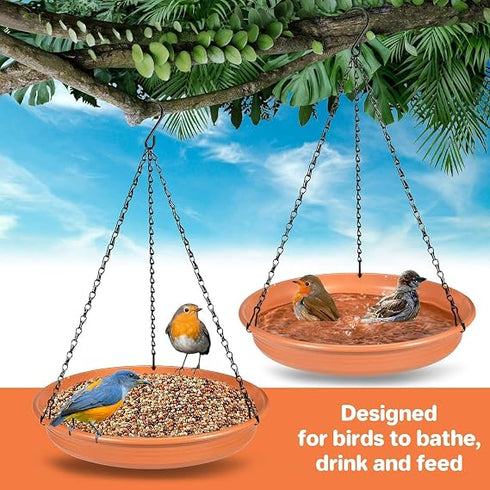 BIRDSHALA Hanging Bird Feeder Brown Set of 2