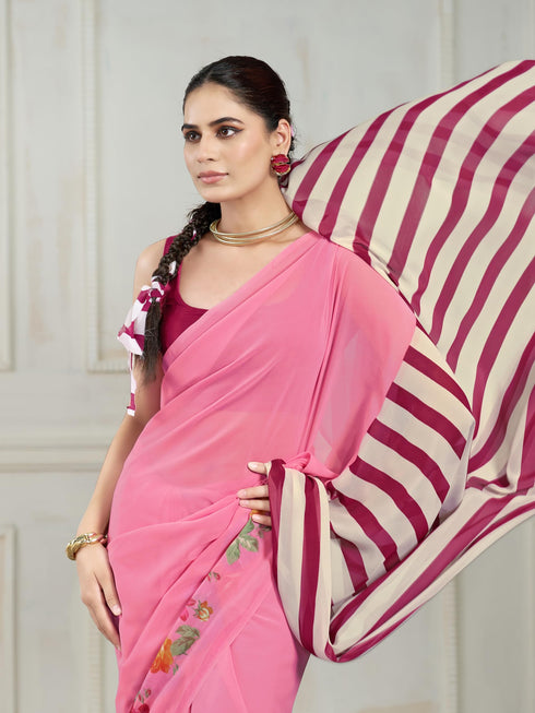 Vasthrlay Georgette Unstitched Saree