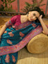 Vasthrlay Georgette Printed Teal Saree