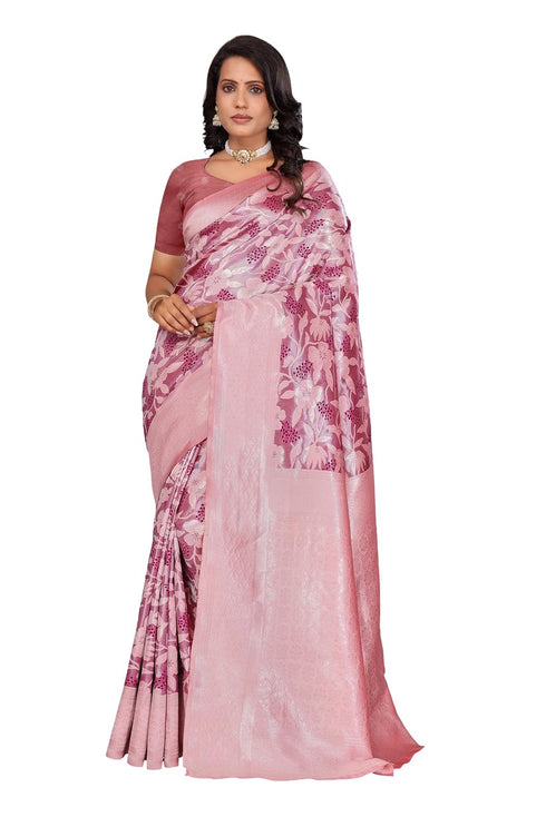 Vasthrlay Kanjivaram Blouse Purple Peachpurple