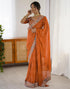 Vasthrlay Georgette Embroidery Unstitched Pink Saree