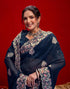Vasthrlay Embroidery Scalloped Unstitched Maroon Saree