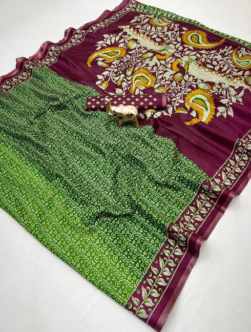 Vasthrlay Kalamkari Beautiful Navy Blue