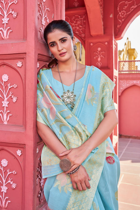 Vasthrlay Organza Designer Unstitched Saree