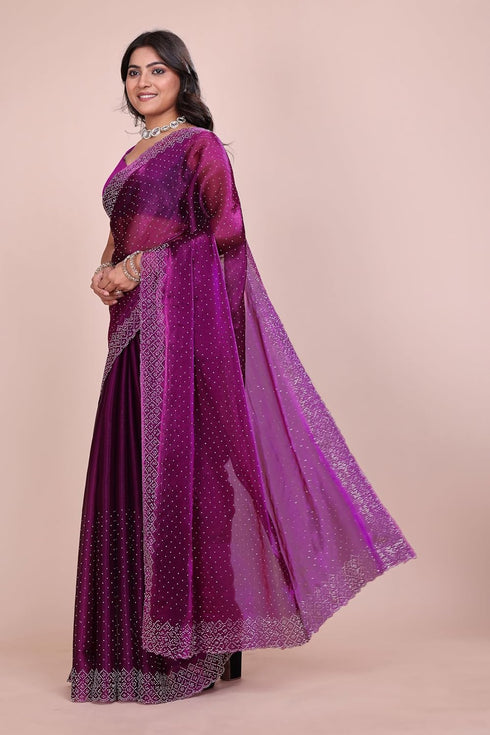 Vasthrlay Chiffon Embellished Ethnic Wear