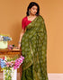 Vasthrlay Weaving Printed Unstitched Maroon Saree