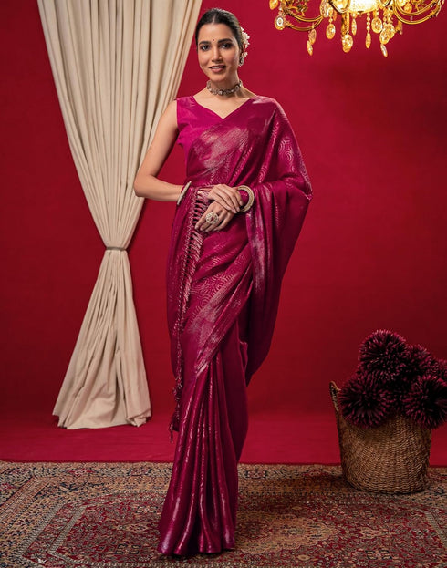Vasthrlay Chiffon Printed Unstitched Black Saree