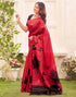 Vasthrlay Womens Abstract Unstitched Off White Saree