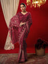 Vasthrlay Vichitra Printed Unstitched Maroon Saree