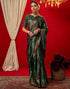 Vasthrlay Chiffon Printed Unstitched Black Saree