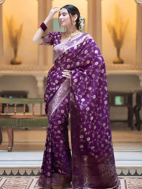 Vasthrlay Kanjivaram Banarasi Wedding Sari Az Ys Shayani Saree