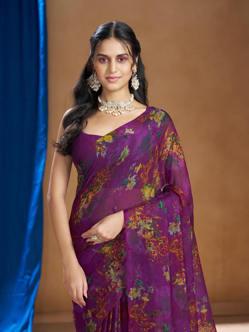 Vasthrlay Chiffon Floral Saree