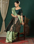 Vasthrlay Banarasi Kanjivaram Unstitched Beige Saree
