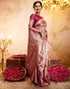 Vasthrlay Jacquard Banarasi Unstitched Mustard Saree