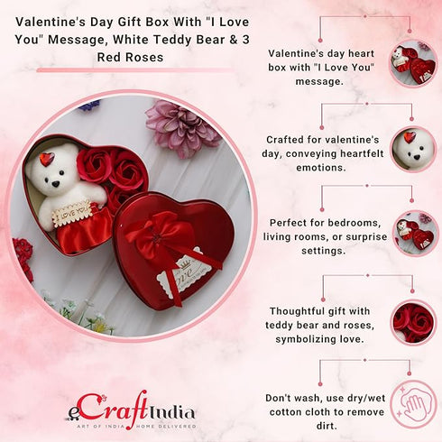eCraftIndia Heart Shaped Valentines Day Gift Box