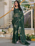 Vasthrlay Georgette Printed Unstitched Green Saree
