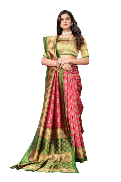 Vasthrlay Printed Alifa Pink Free Ethnic Wear