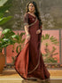Vasthrlay Sequins Embroidery Unstitched Maroon Saree