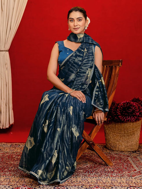 Vasthrlay Georgette Printed Dark Saree
