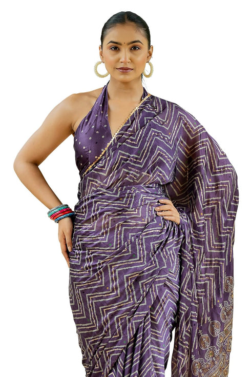 Vasthrlay Fashion Georgette Sequins Navy Ethnic Wear