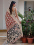 Vasthrlay Womens Printed Maroon Saree With Beige Unstitched Blouse Piece