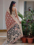 Vasthrlay Womens Printed Unstitched Beige Saree