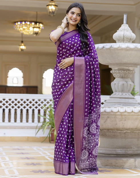 Vasthrlay Printed Weaving Unstitched Green Saree