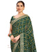 Vasthrlay Georgette Embroidery Unstitched Dark Green Saree
