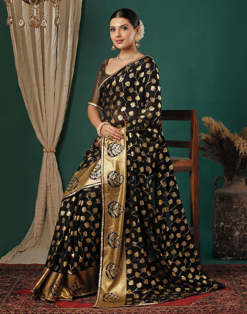 Vasthrlay Georgette Printed Unstitched Maroon Saree