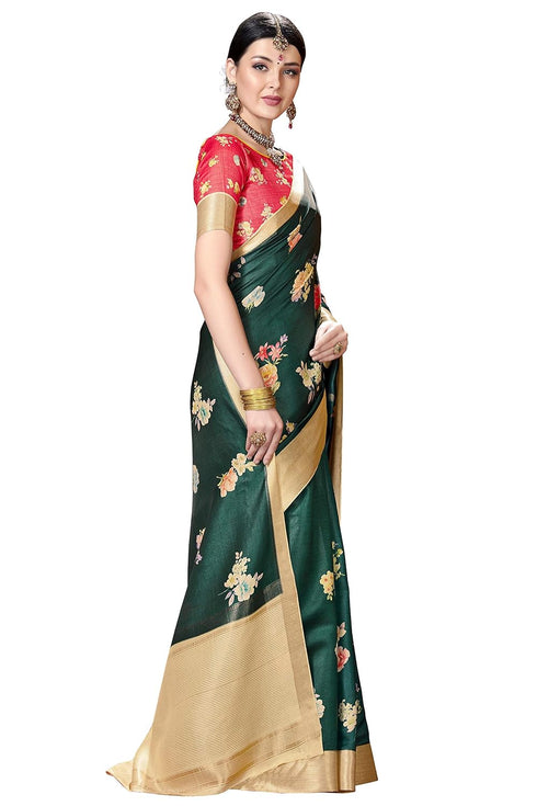 Vasthrlay Banarasi Blouse Printed Dark Ethnic Wear