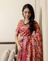 Vasthrlay Womens Printed Unstitched Cream Saree