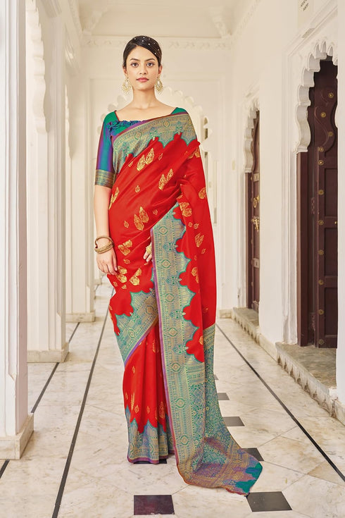 Vasthrlay Banarasi Rich Redfirozi Ethnic Wear