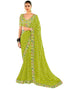 Vasthrlay Georgette Bandhani Unstitched Yellow Saree