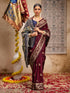 Vasthrlay Weaving Paithani Unstitched Maroon Saree